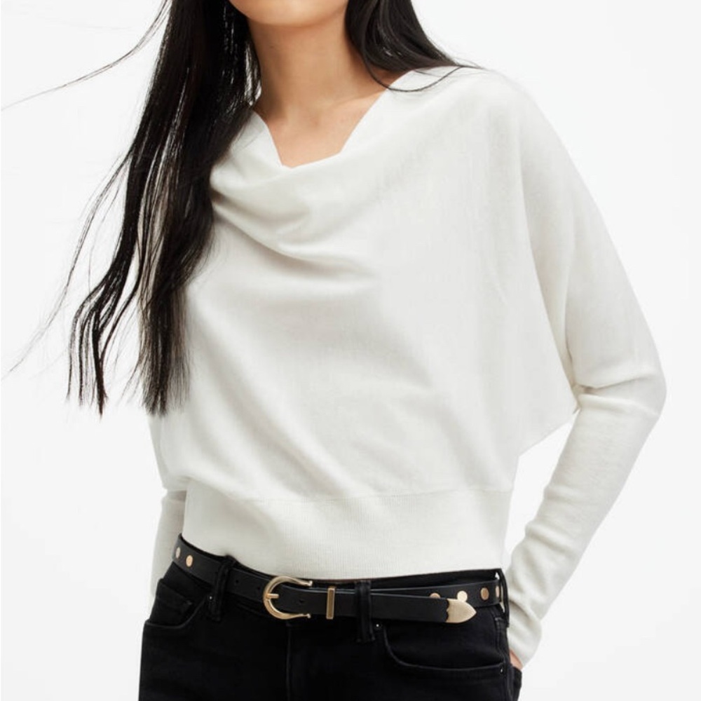 All Saints merino wool top. Very fine knit, beautiful drape.